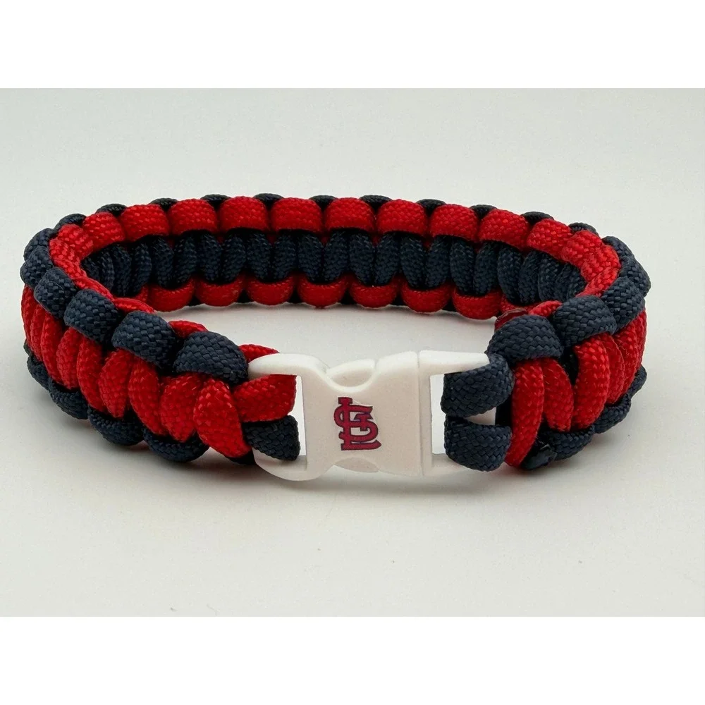 St Louis Cardinals MLB Paracord Survival Bracelet Red Navy Blue Cobra Weave New